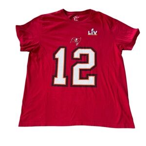Nike Tom Brady Tampa Bay Buccaneers #12 Super Bowl LIV T-Shirt Men’s XL Red NFL